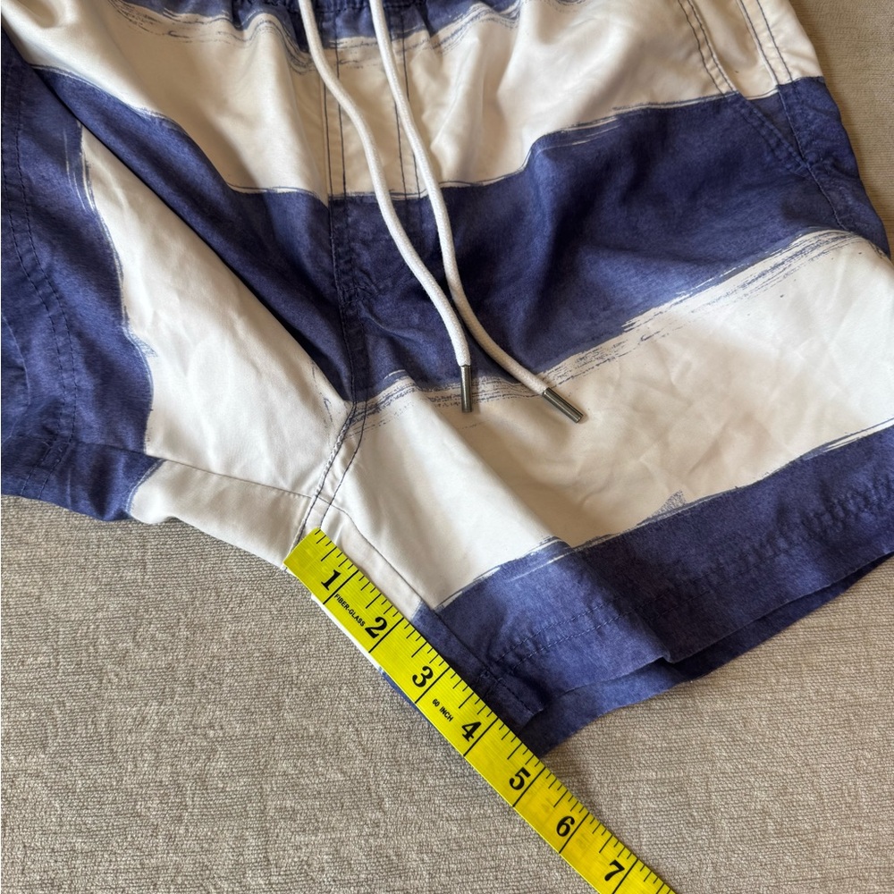 American Eagle men’s small blue and white striped swim trunks board shorts - Picture 11 of 11